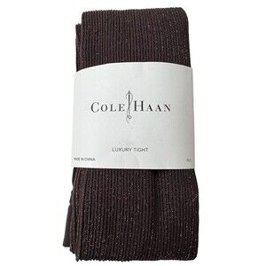 NWT Cole Haan Women's Luxury Tights Size M/L Coffee Bean w/Gold Metallic Sparkle